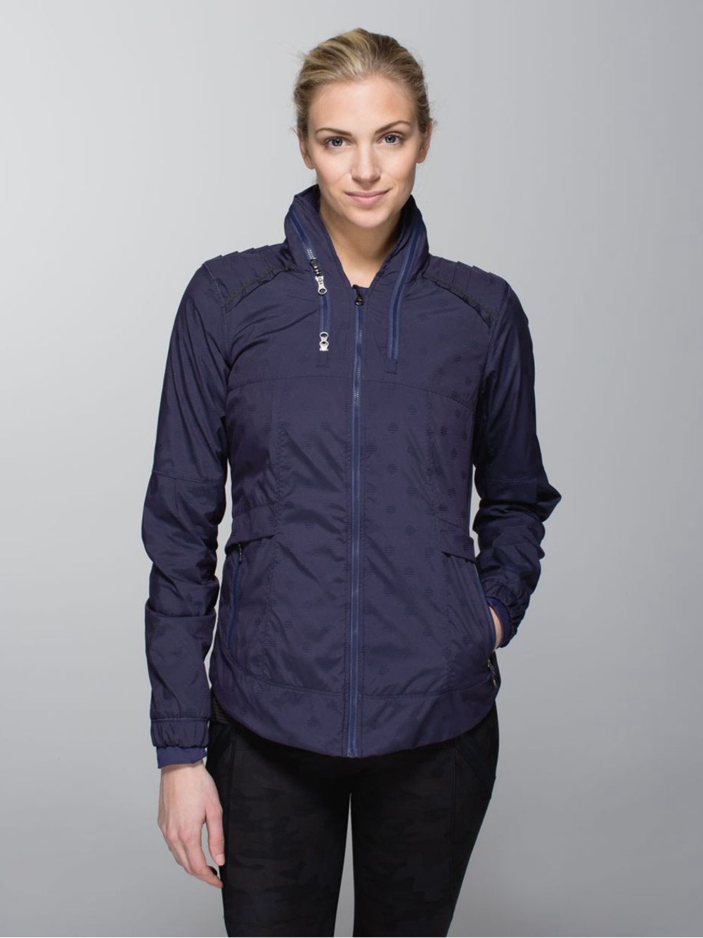 Lululemon Spring Forward Hooded Jacket - Stripe Dot Cadet Blue